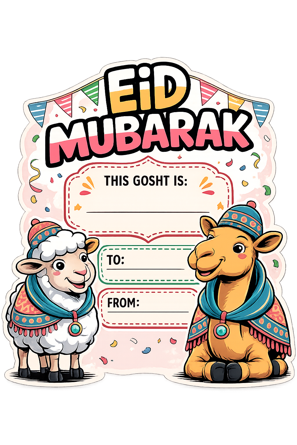 Premium Bakra eid sticker sheets