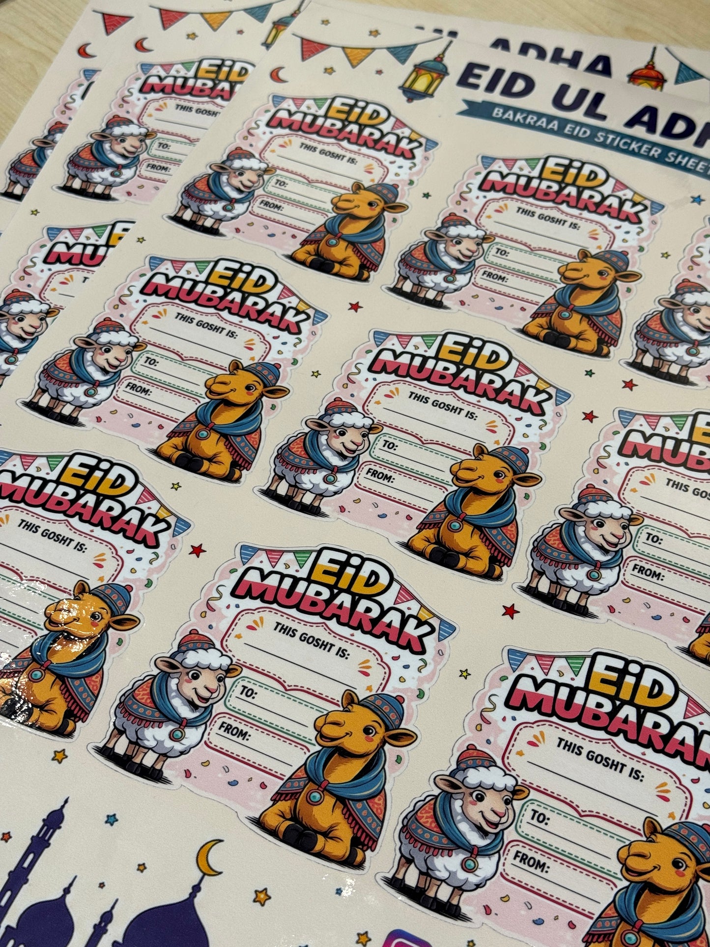 Premium Bakra eid sticker sheets